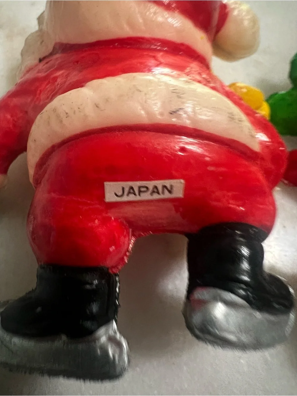 Vintage MCM Blow Mold Christmas Ornaments Skating Santa  Snowman Japan